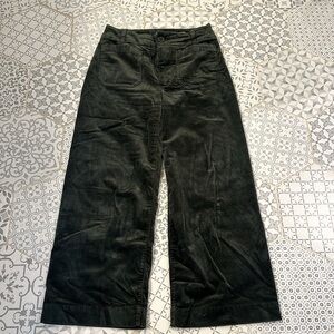 Anthropologie Maeve The Colette Cord Wide Leg 28 DARK GREEN